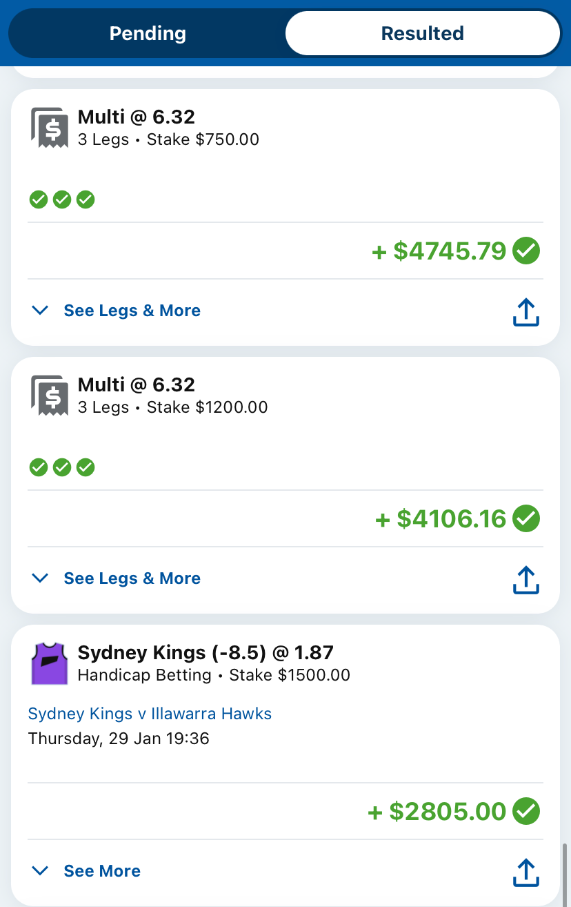 Winning betslip
