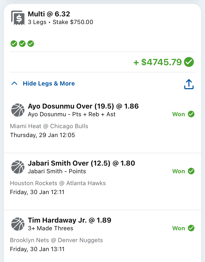 Winning betslip