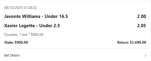 NFL winning betslip