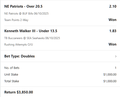 NFL winning betslip
