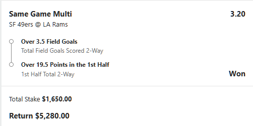 NFL winning betslip